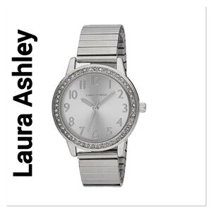 LAURA ASHLEY Silver Bezel Expansion Band Ladies Watch New with tags